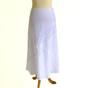 Susan Bristol Ivory Embroidered Maxi Skirt